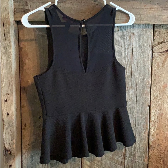 Black Peplum Top - Picture 2 of 4